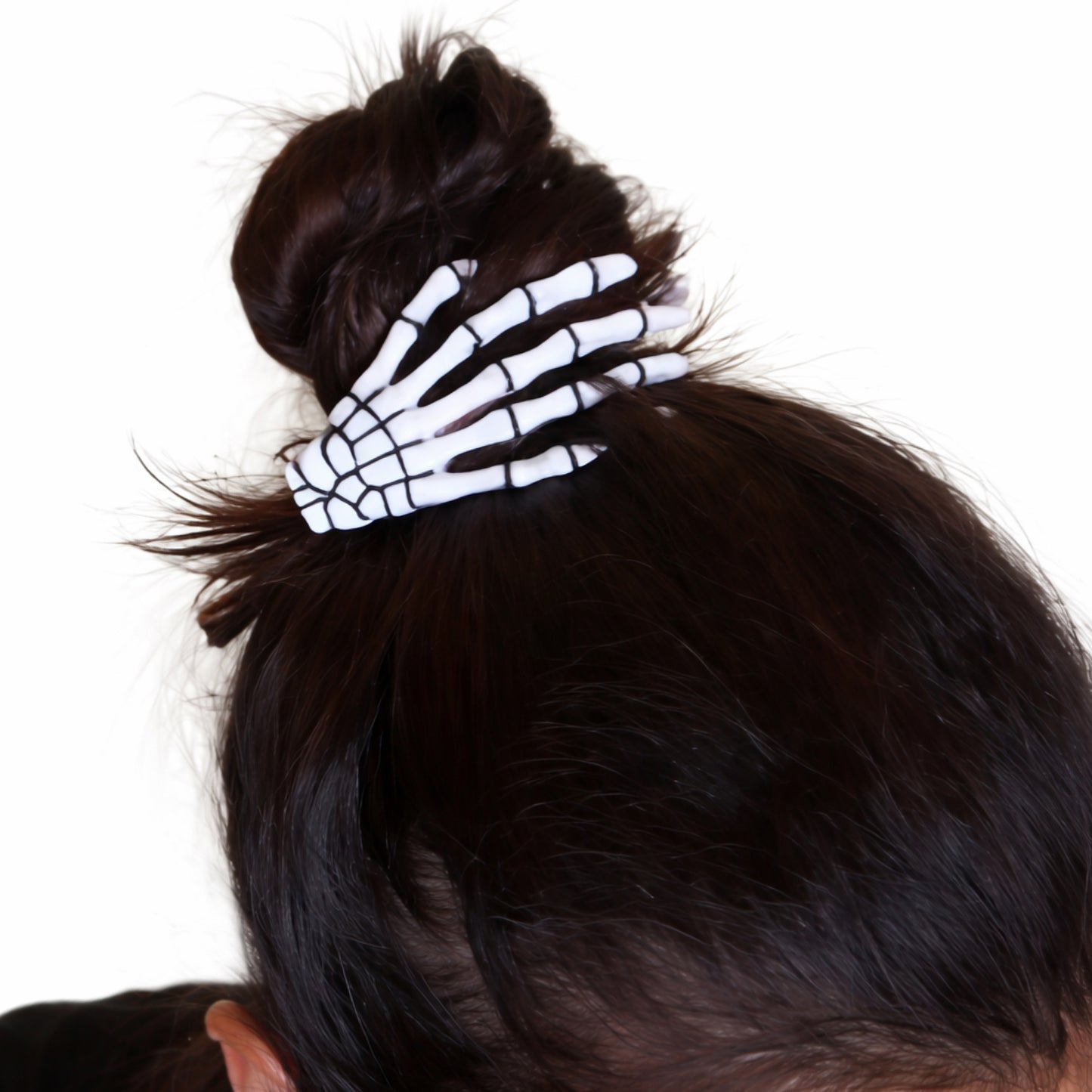 White Skeleton Hand Hair Clips – Goth Bone Barrette Set