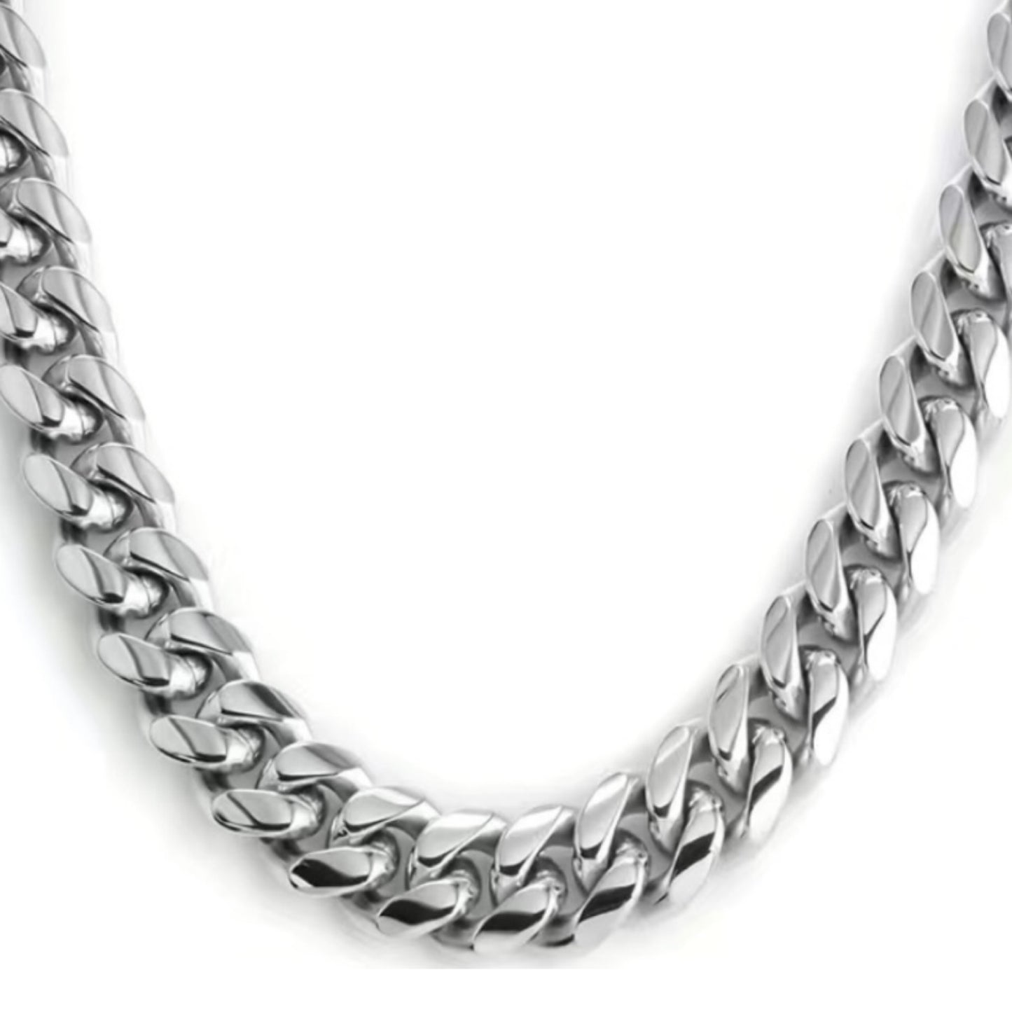 Thick Stainless Steel Curb Chain Hip Hop Style Necklace