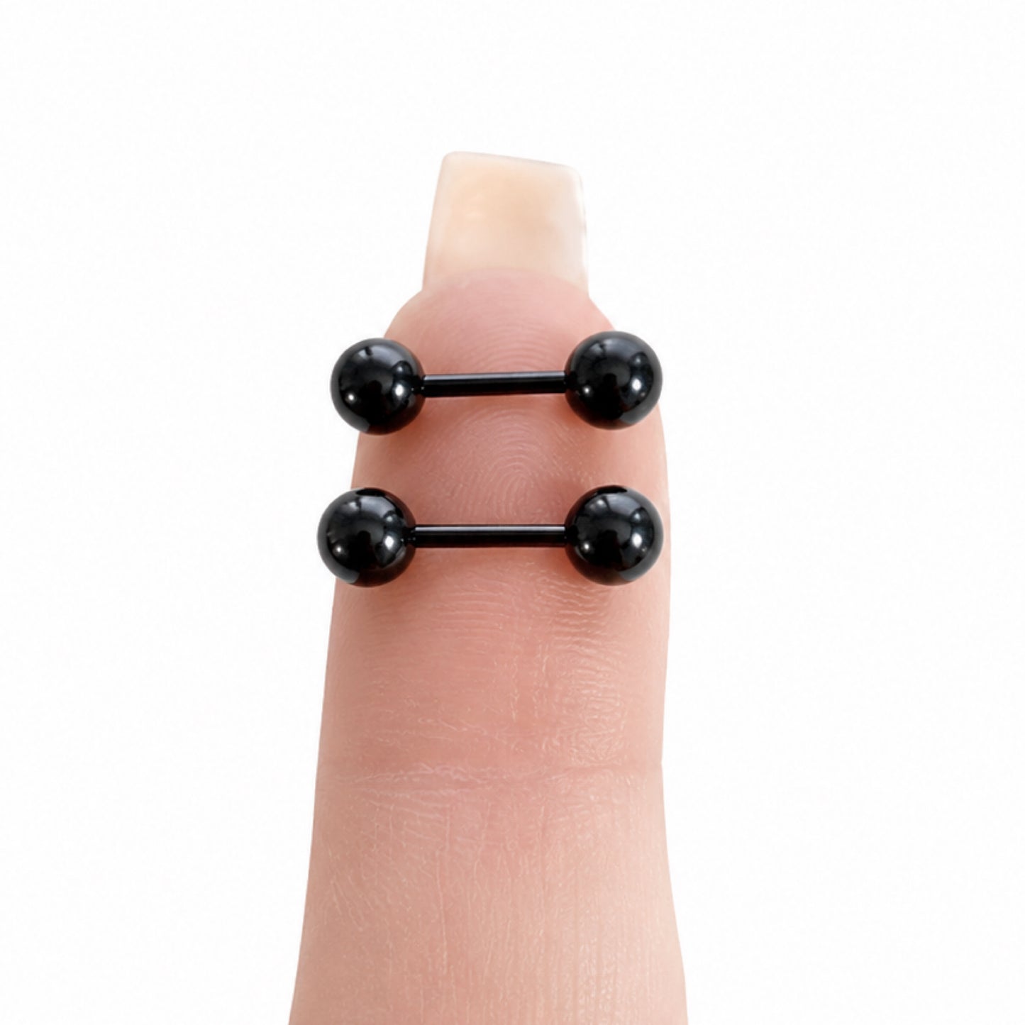 Black Stainless Steel Barbell Earrings – 18G 5mm