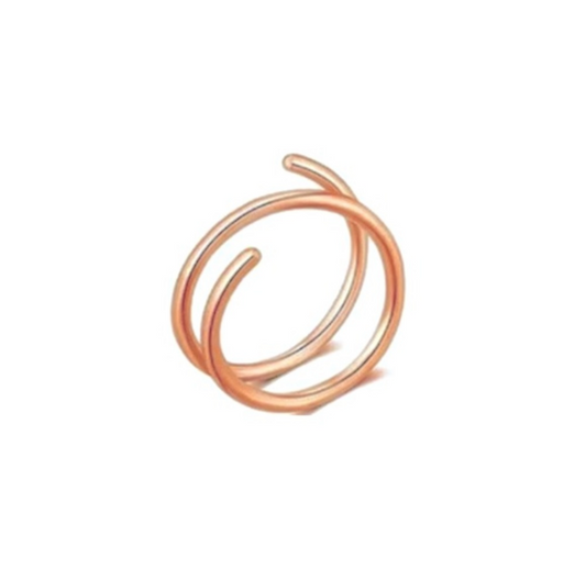 Double Hoop Nose Ring for Single Piercing - Rose Gold