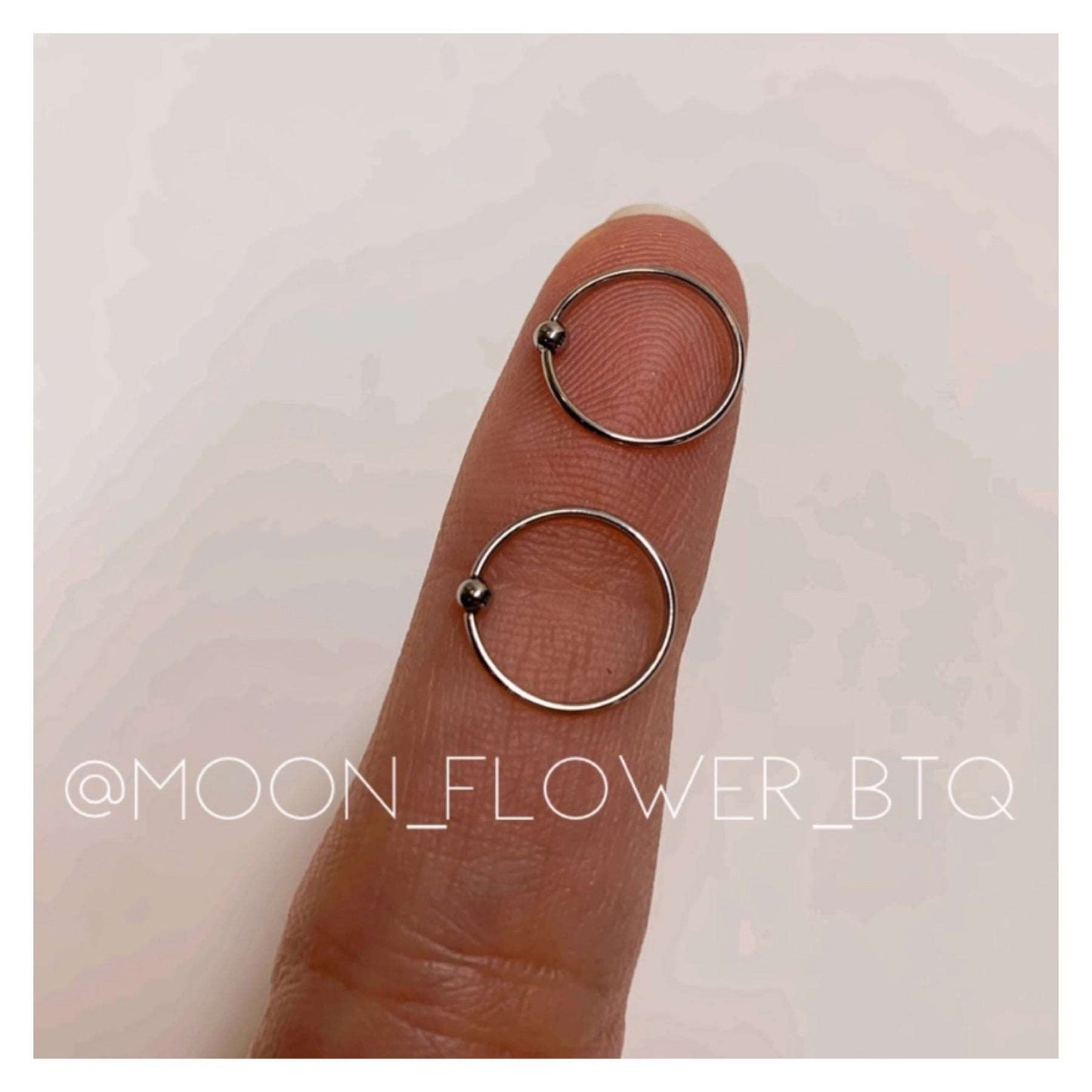 Small Fixed Ball Hoop Earrings 10mm