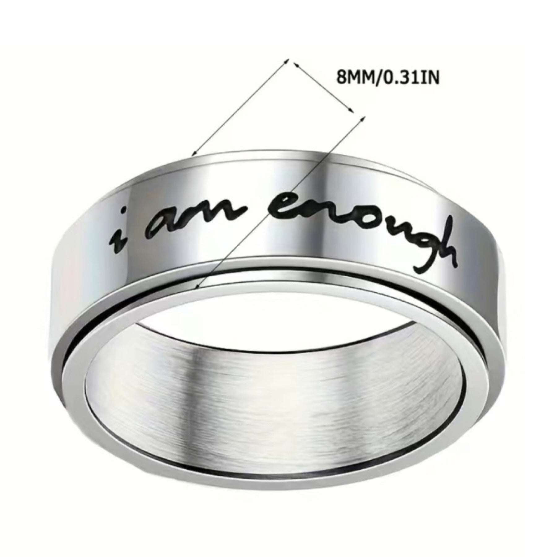 I am Enough Anxiety Fidget Spinner Ring