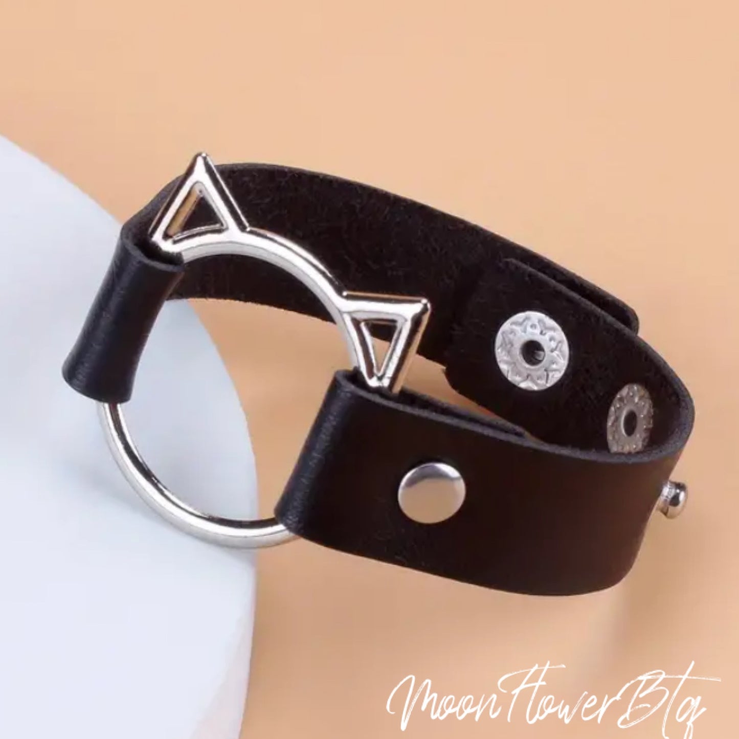 Black Kitty Cat Cuff Bracelet