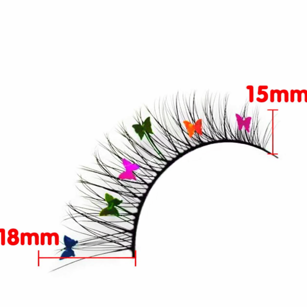 Butterfly Confetti Faux Mink Eyelashes – Colorful Festival Glam Lashes