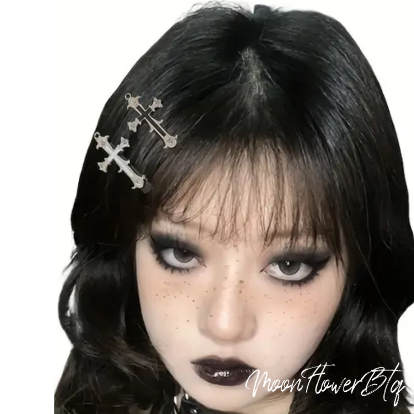 Gothic Cross Hair Clips