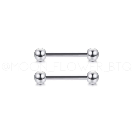 Very Tiny Silver Barbell Earrings