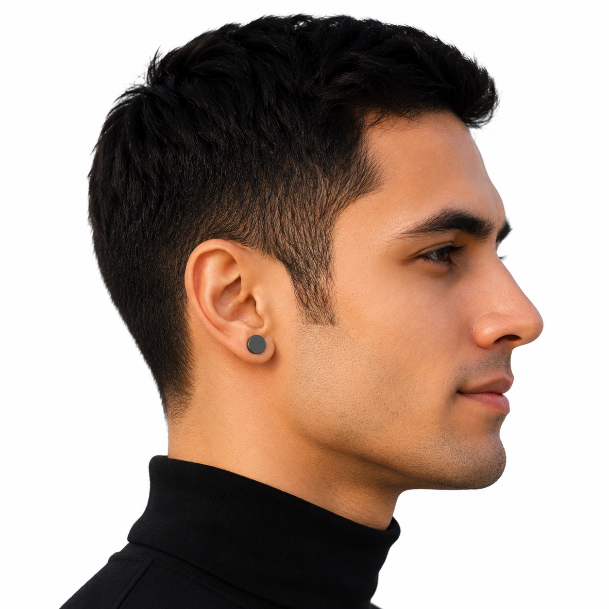 Black Faux Gauge Fake Plugs Stud Earrings – 18G 5mm