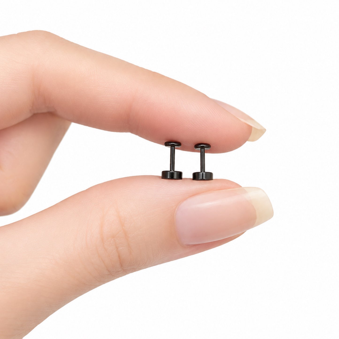 Black Opal Flat Back Stud Earrings