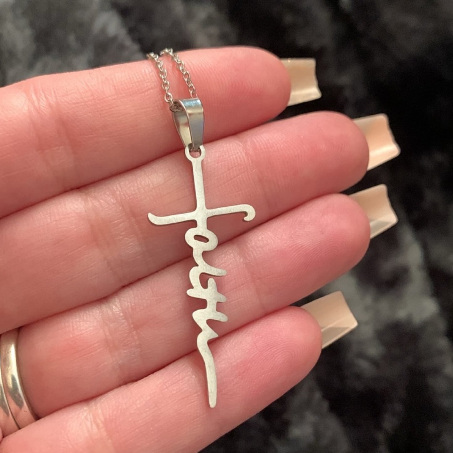 Simple Minimalist Silver Faith Cross Necklace