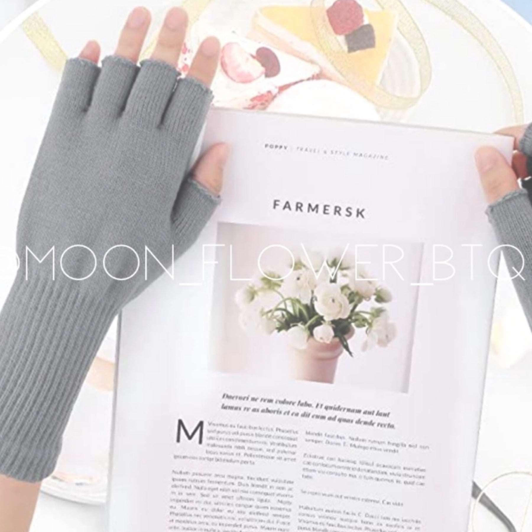 Light Gray Stretchy Fingerless Gloves