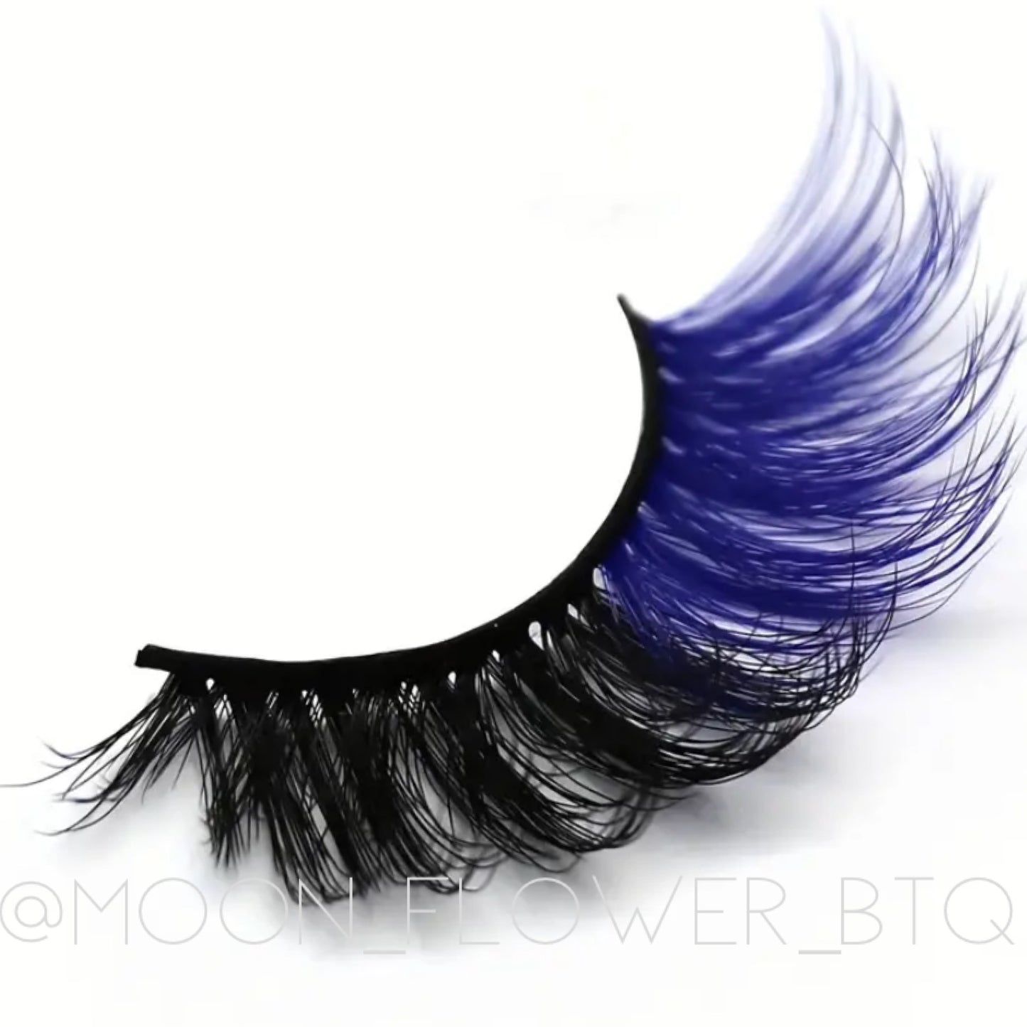 Blue Black Fluffy Wispy Cat Eye False Eyelashes