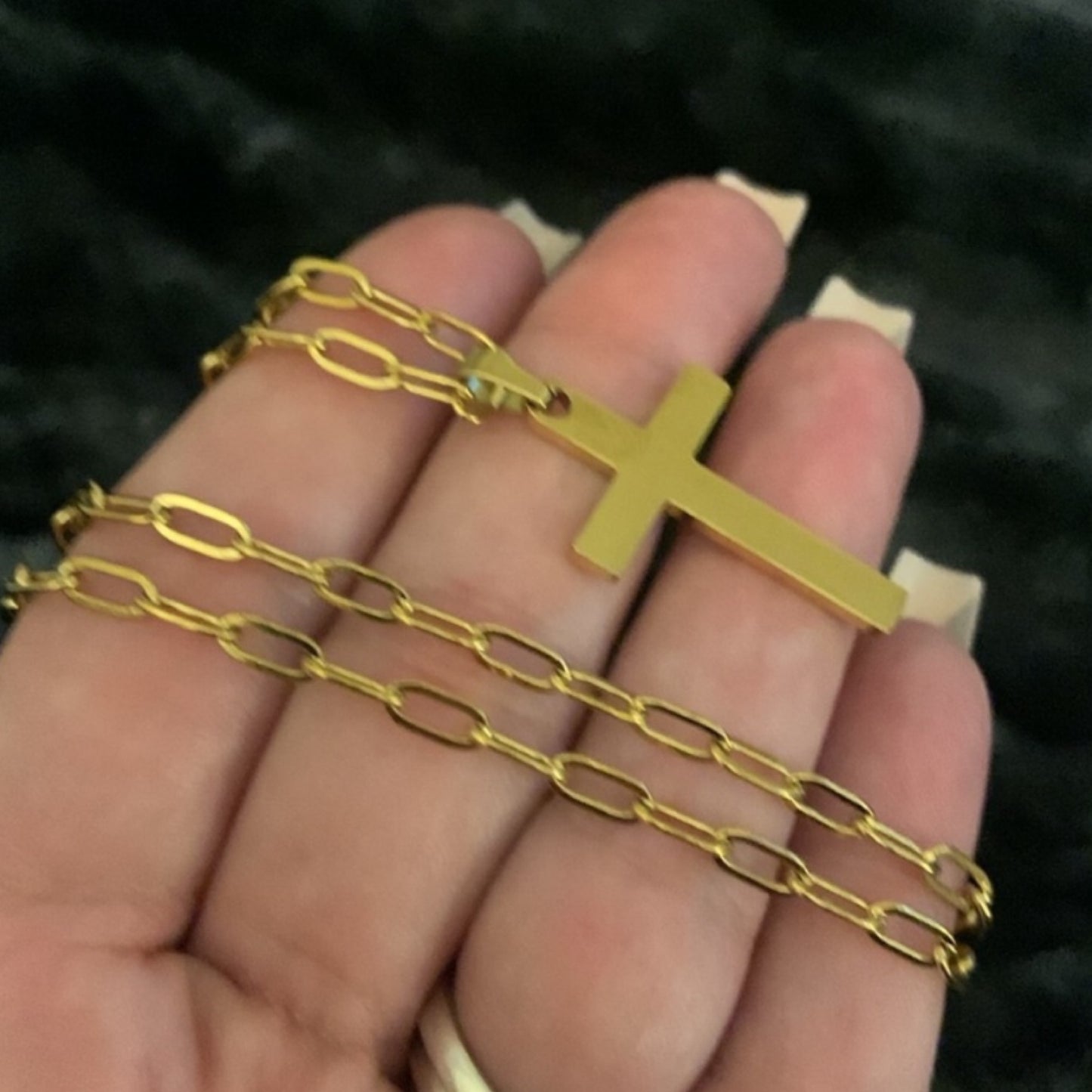 Simple Minimalist Gold Cross Necklace