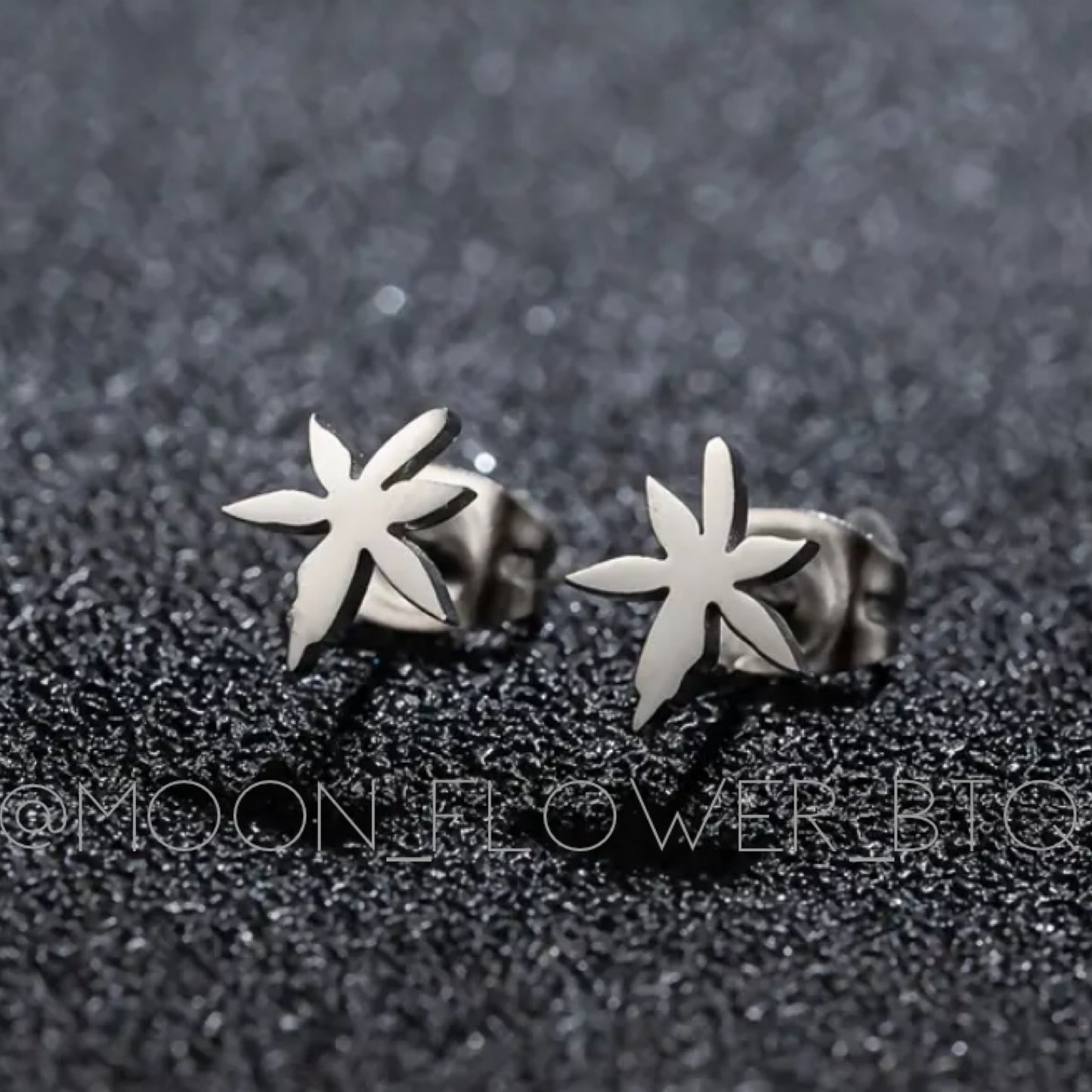 Tiny Silver Leaf Stud Earrings