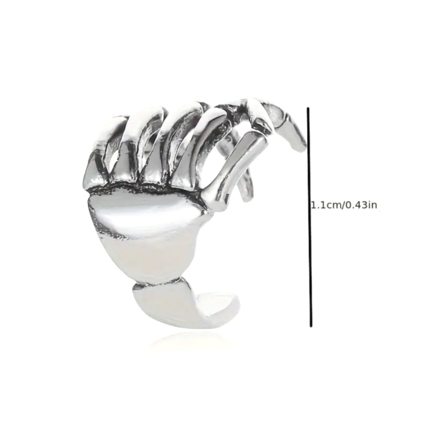 Skeleton Hand Ear Cuff | Clip-On | Goth Punk Jewelry