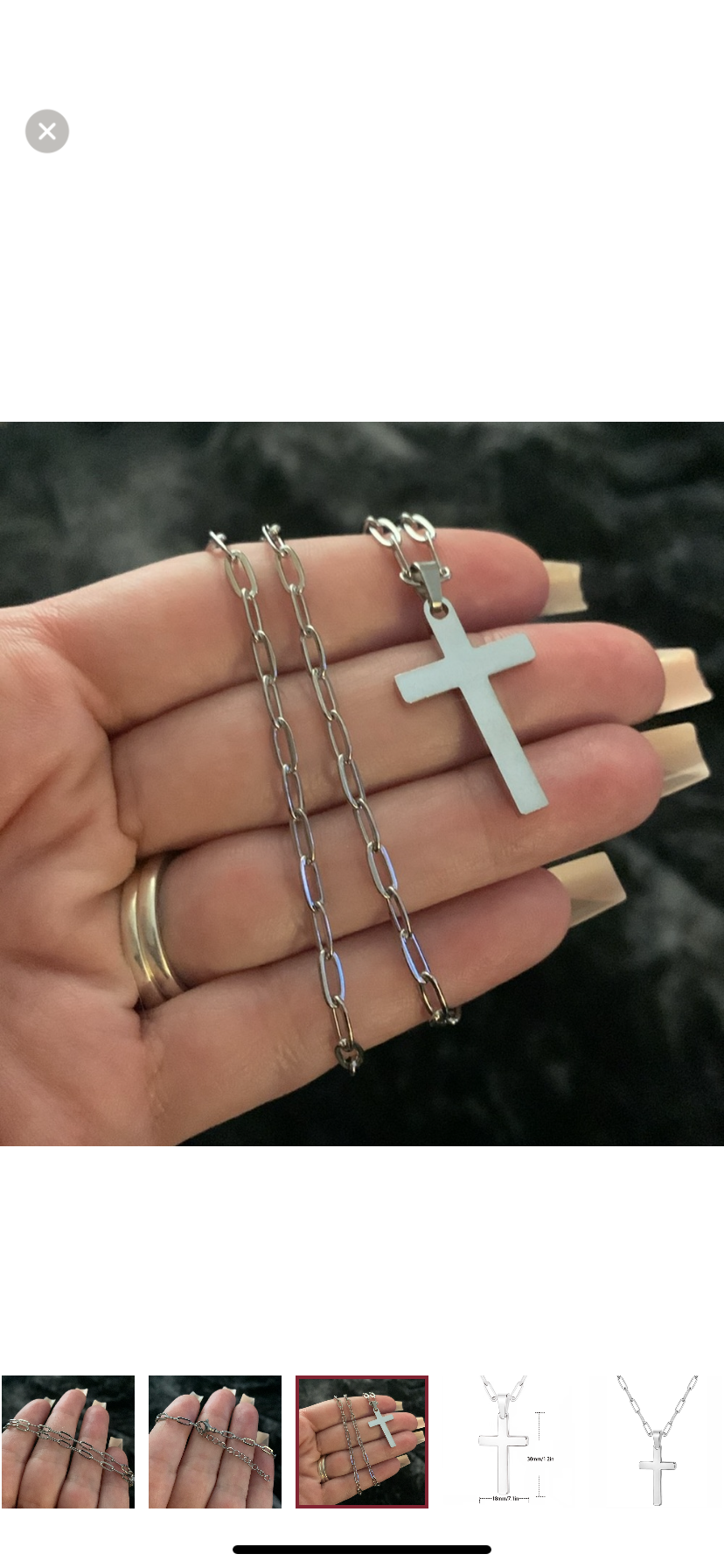 Simple Minimalist Silver Cross Necklace