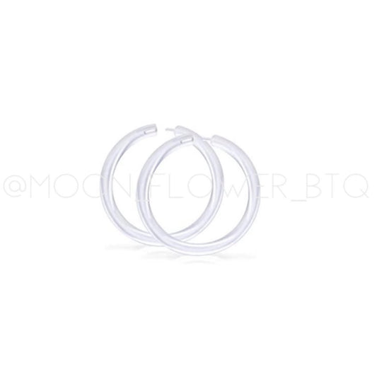16G 8mm Clear Bioflex Hoop Ring – Nose, Septum, Cartilage, Helix, Tragus, Lip