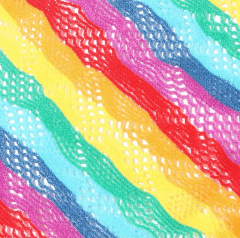 Rainbow Lace Mesh Fishnet Sleeveless Dress