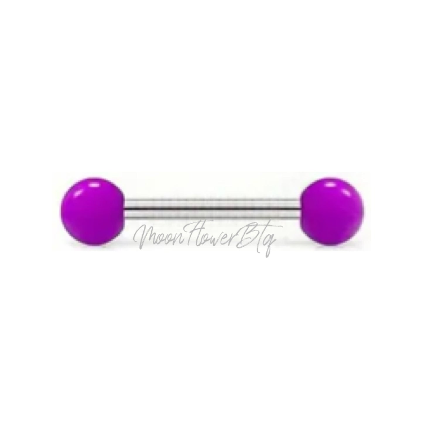 Purple Acrylic Surgical Steel Tongue Ring