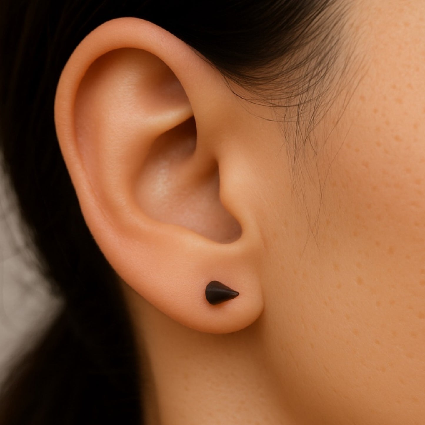 Black Spike Barbell Earring 16G 7mm | 3mm Cone Stud for Lobe Tragus Conch