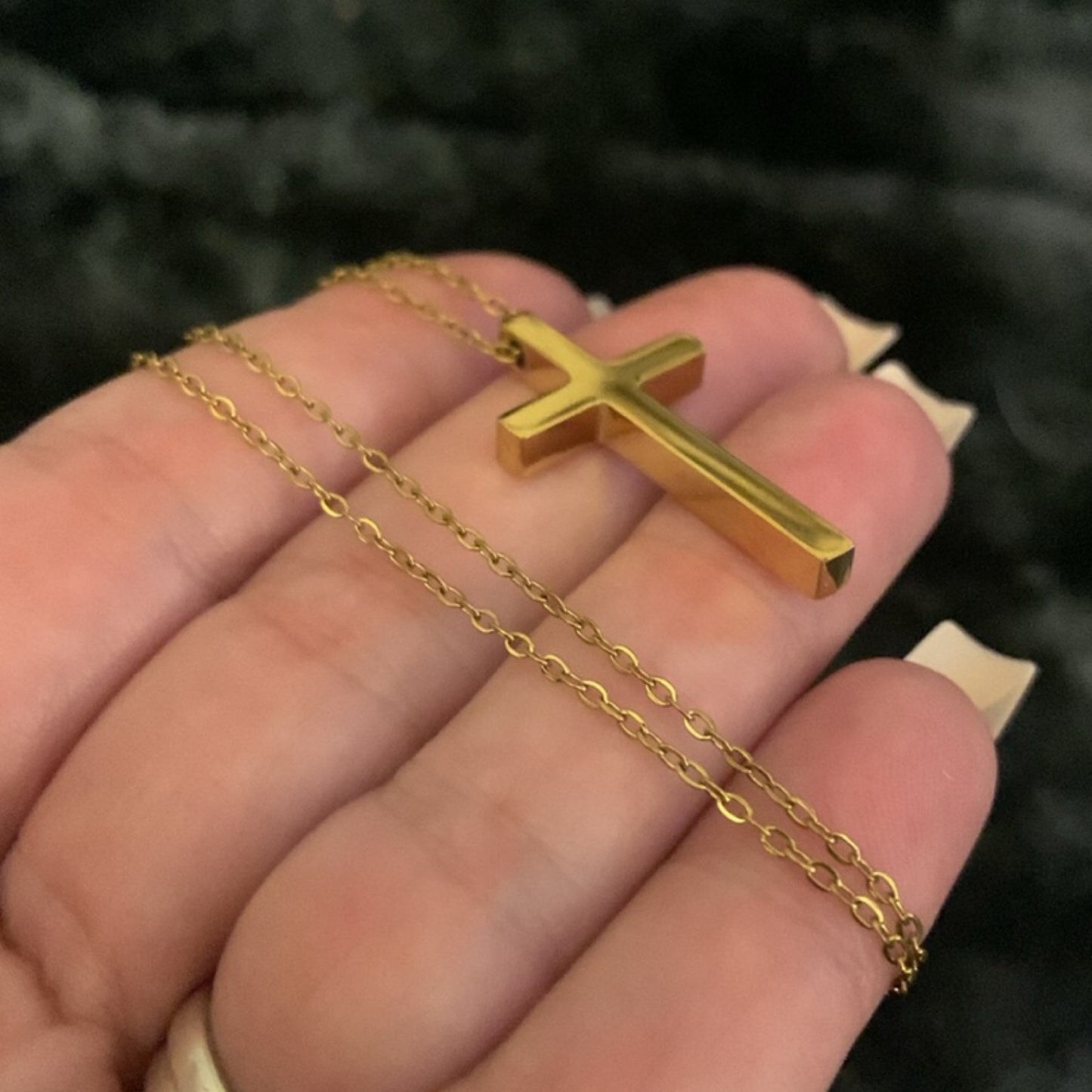 Simple Minimalist Gold Cross Necklace