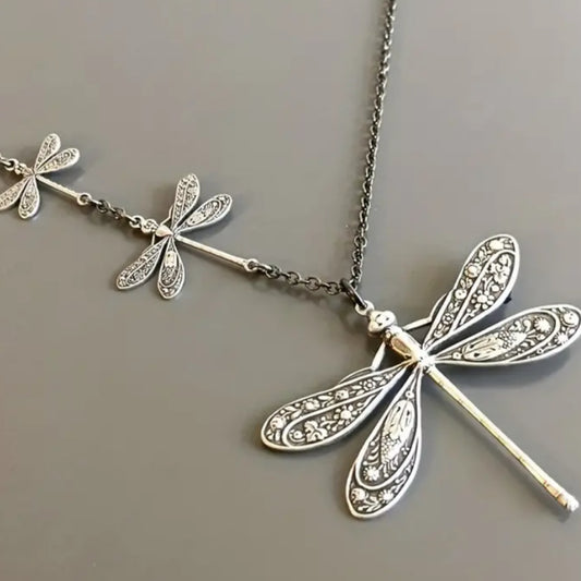 Silver Dragonfly Necklace