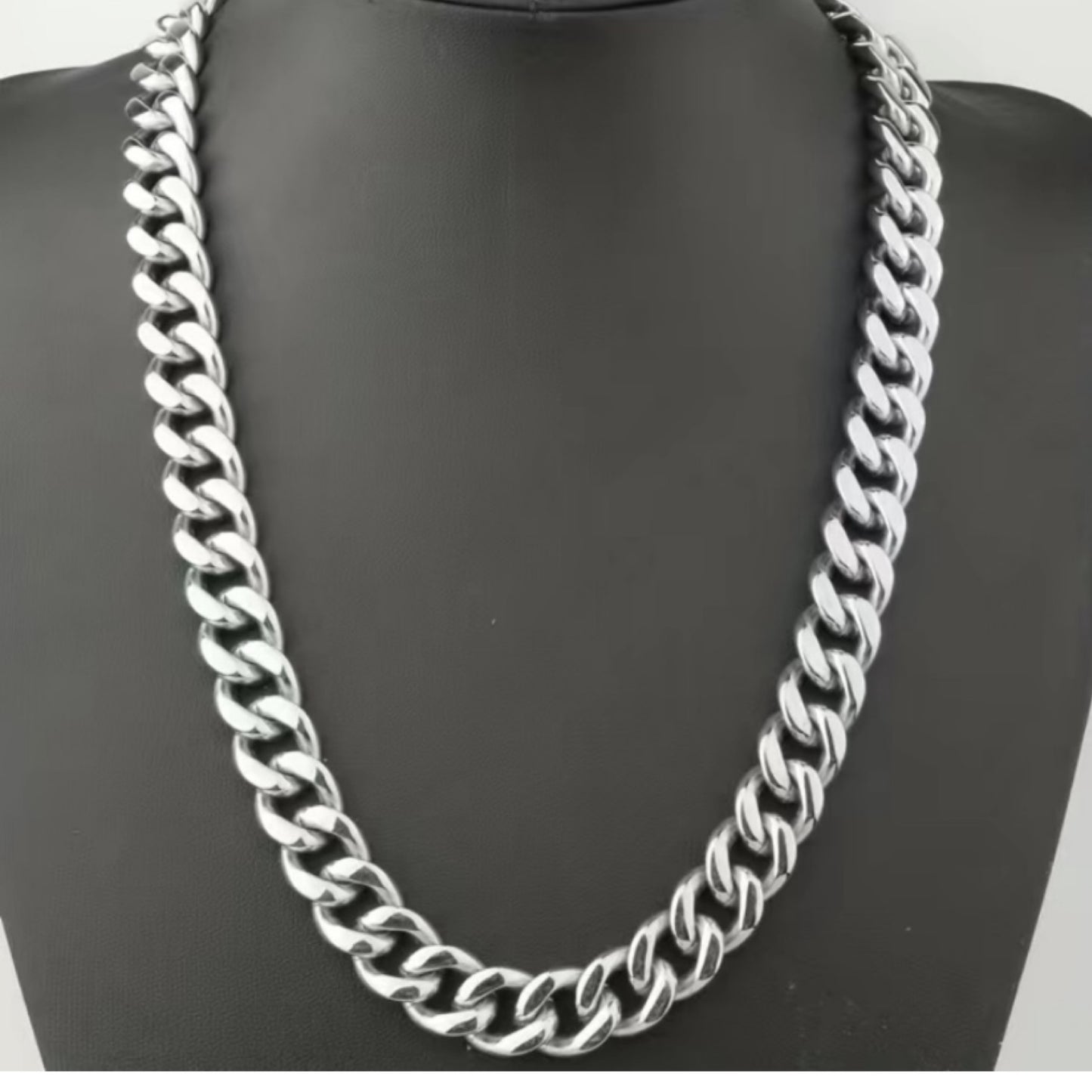 Thick Stainless Steel Cuban Chain Hip Hop Style Necklace