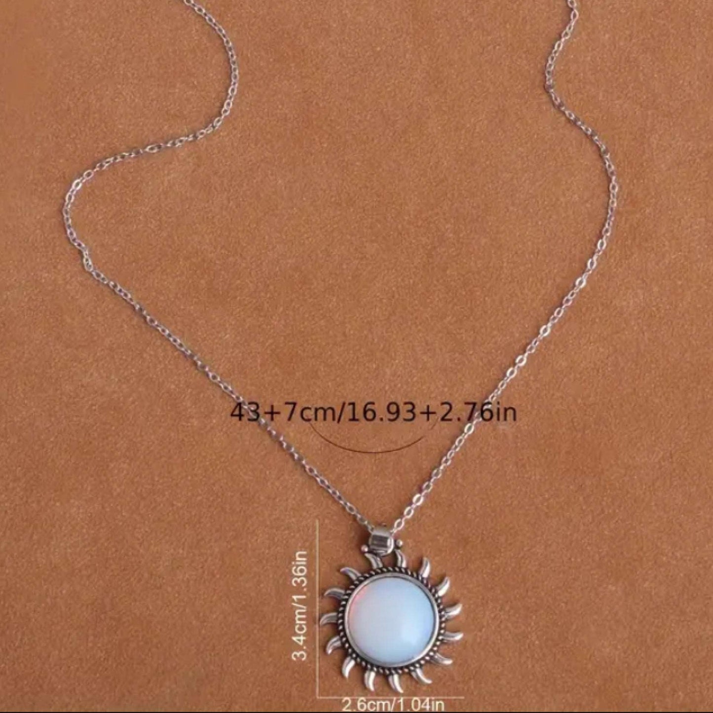 Opal Sunflower Pendant Necklace