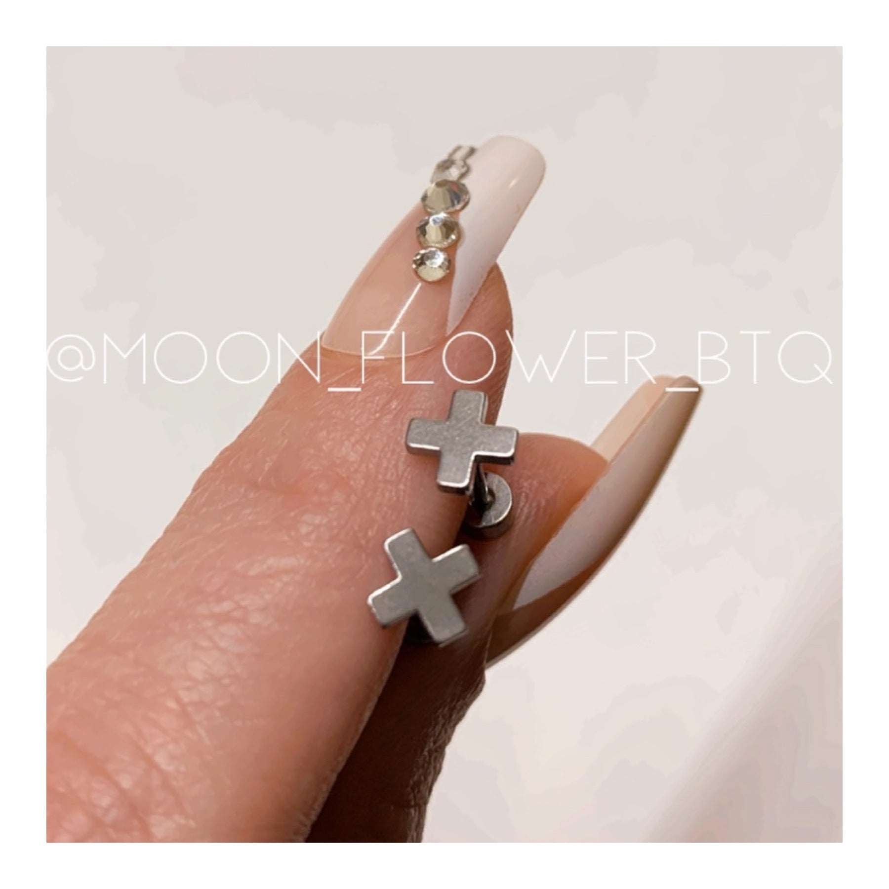 Silver X Flat Back Stud Earrings