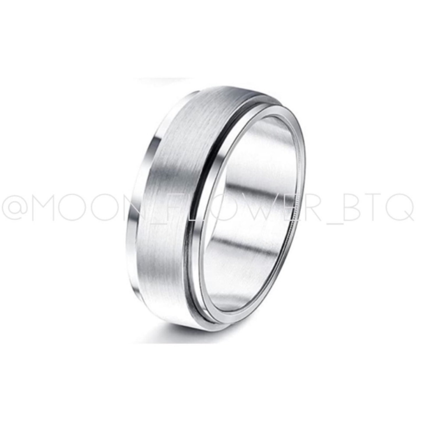 Stainless Steel Anxiety Fidget Spinner Ring 8mm