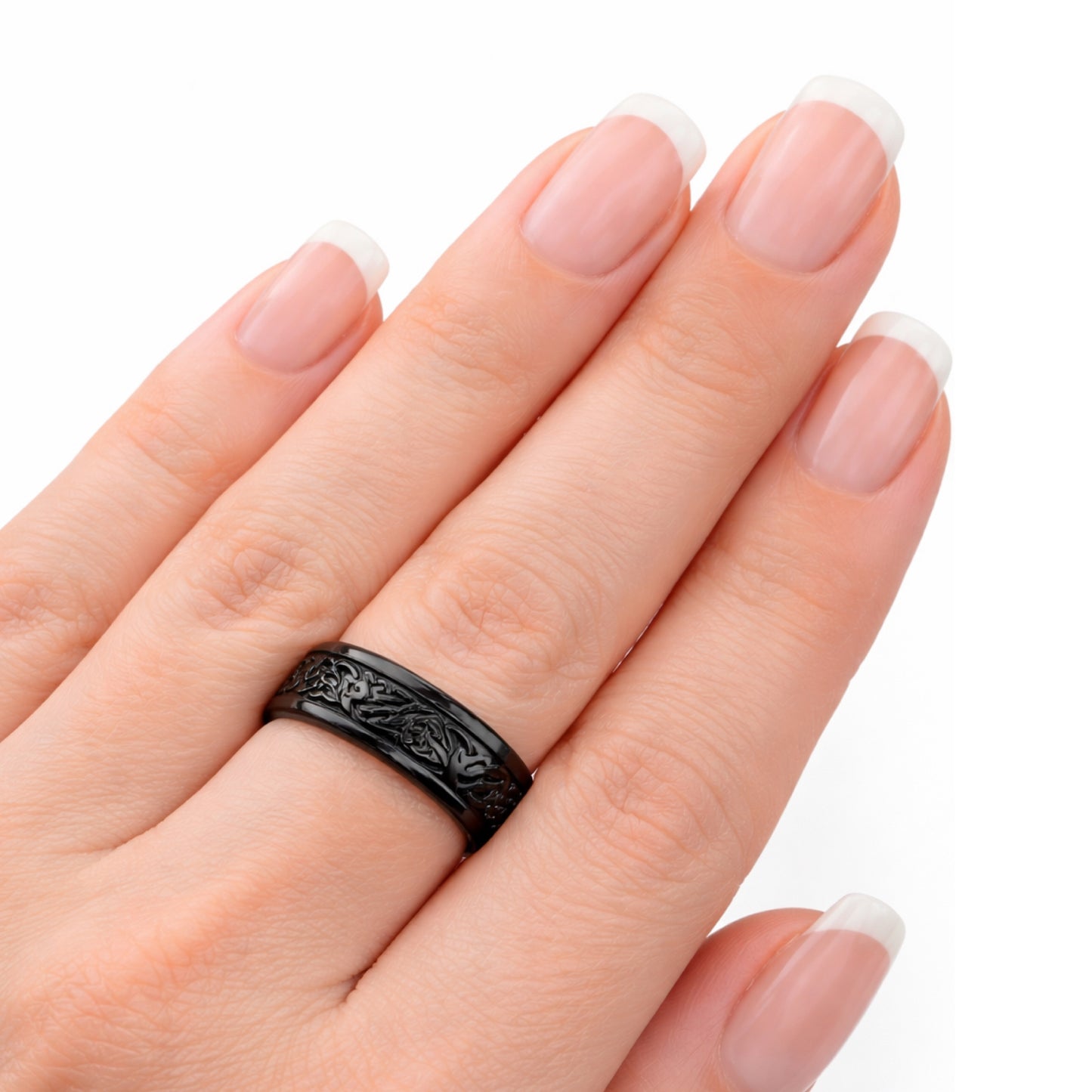 Black Stainless Steel Celtic Fidget Spinner Ring