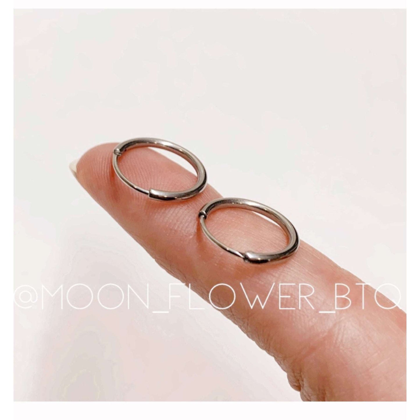 Silver Sleeper Hoop Earrings 12mm