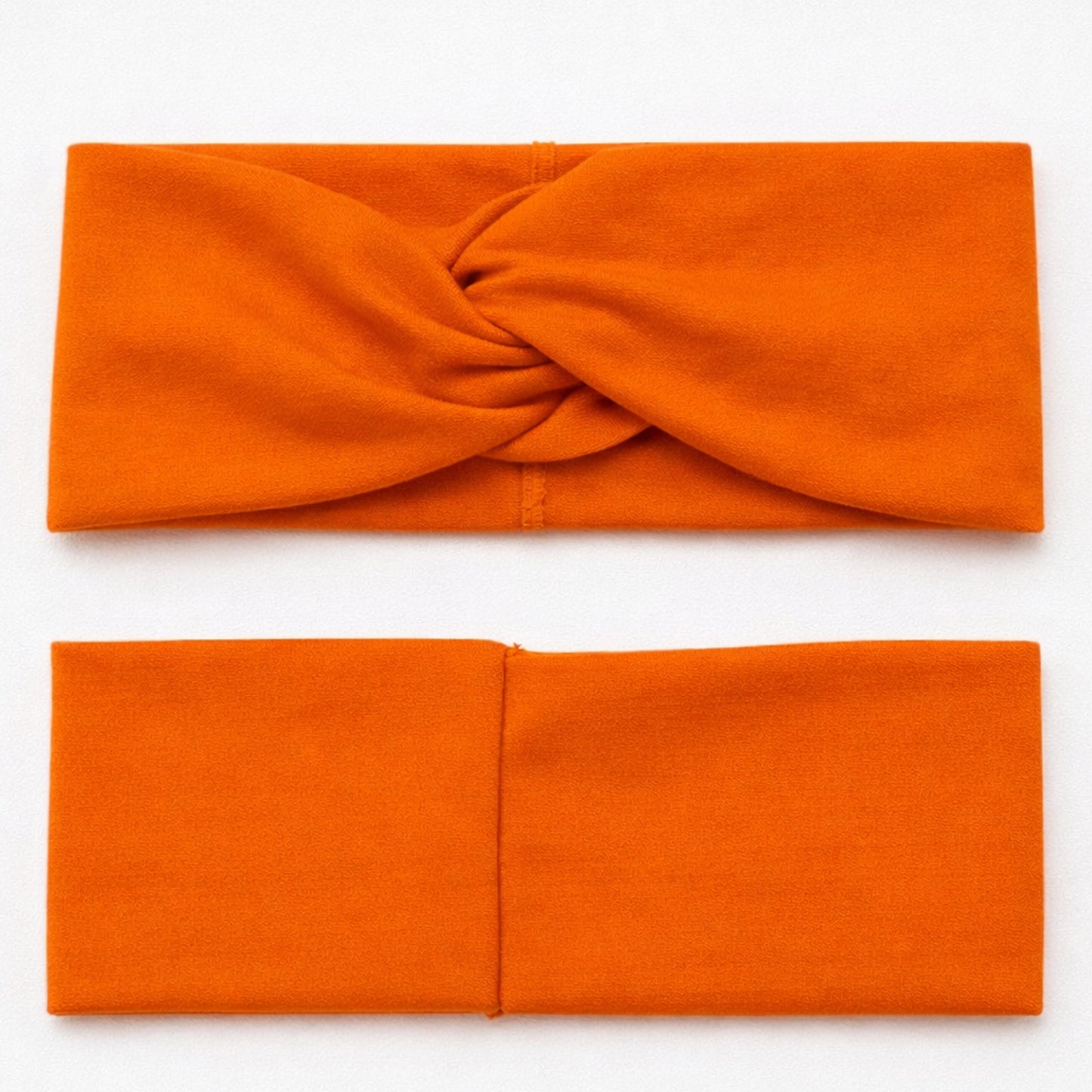 Bright Orange Twist Knot Headband – Turban Style Stretch Hair Wrap