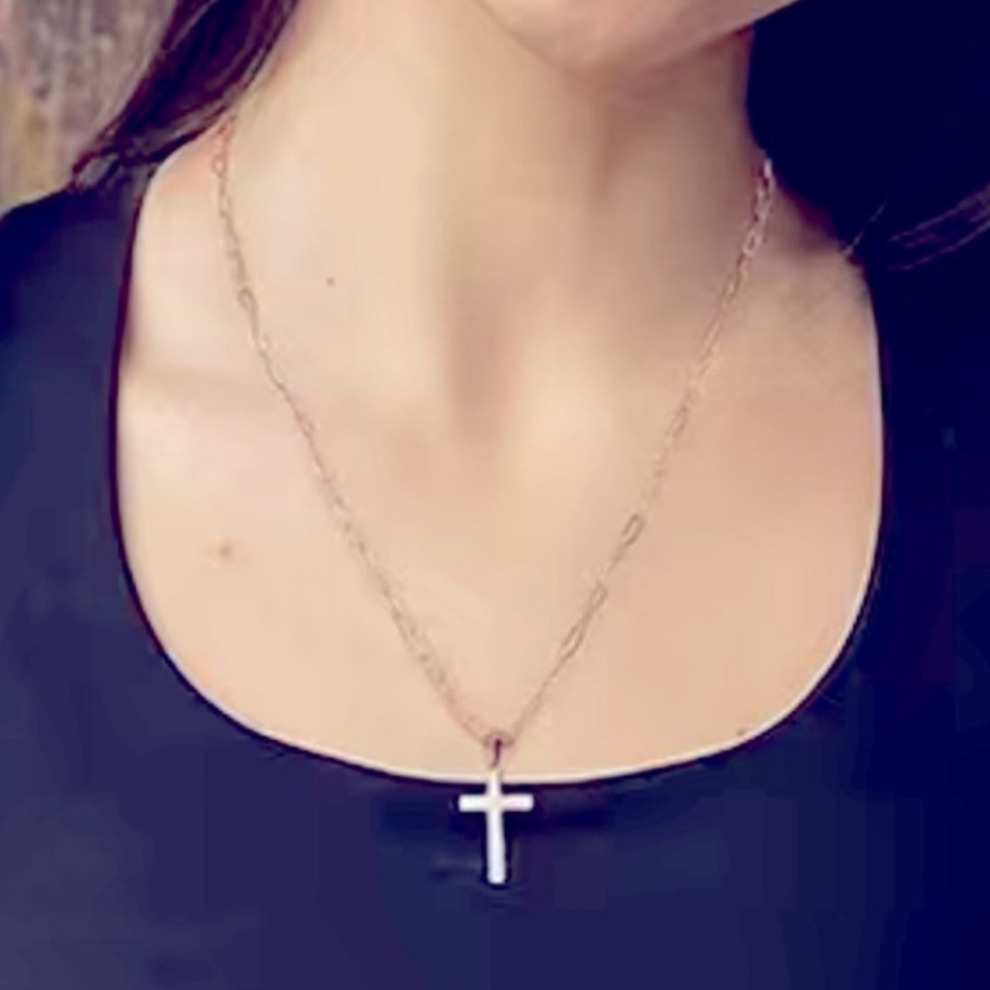 Simple Minimalist Silver Cross Necklace