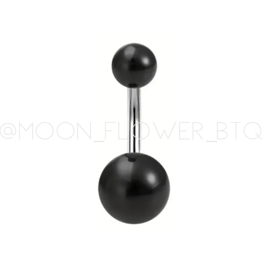 Black Acrylic Surgical Steel Navel Belly Button Ring