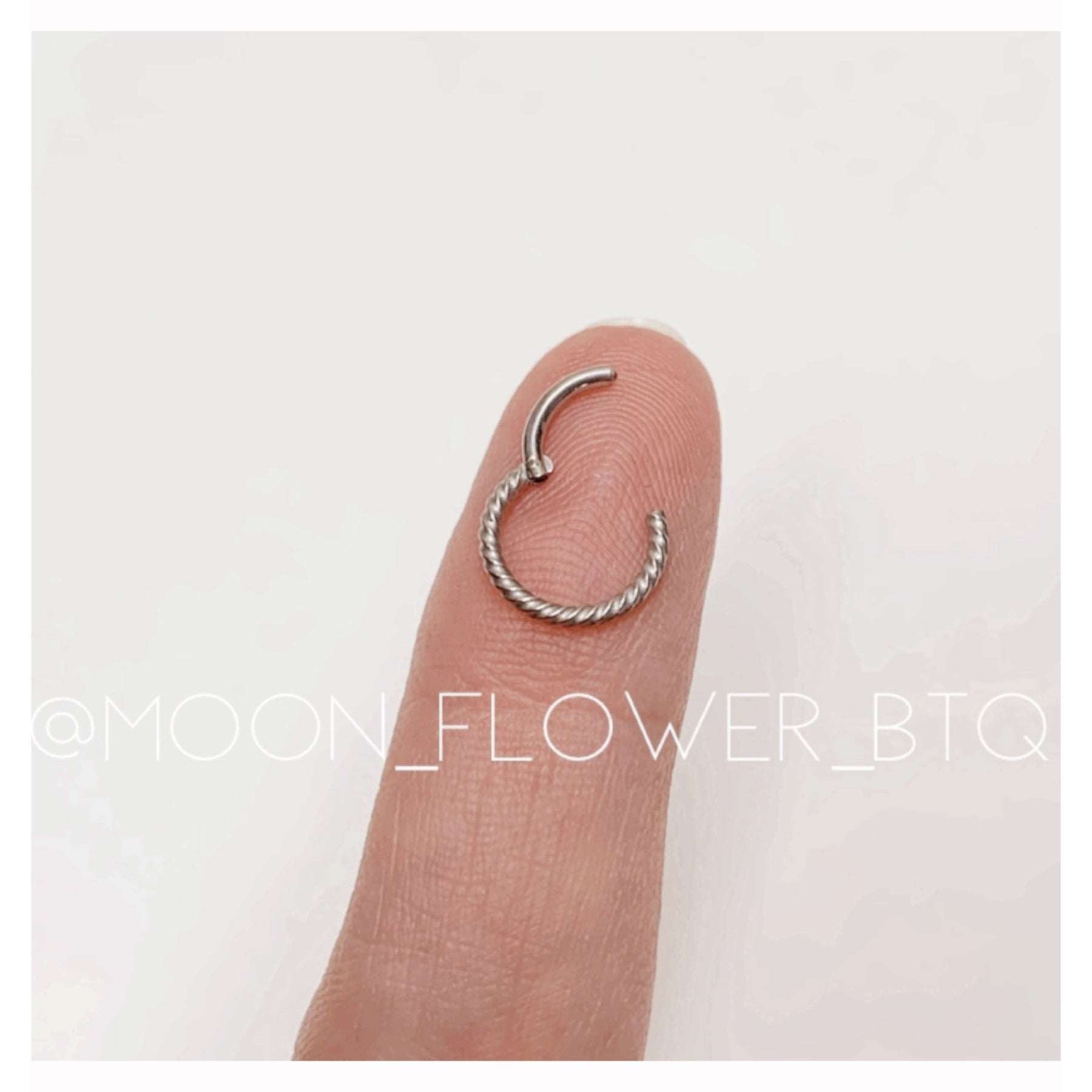 Silver Twisted Septum Clicker Hoop