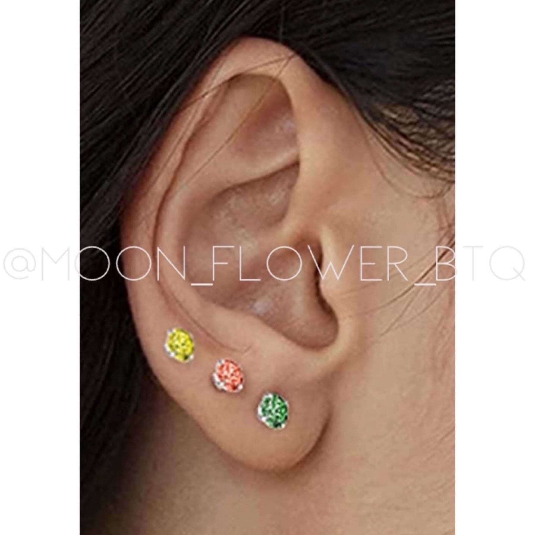 Green CZ Double Ended Earrings