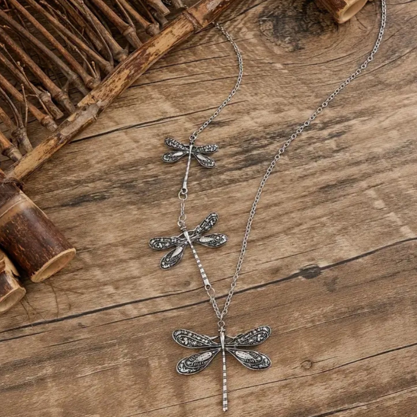 Silver Dragonfly Necklace