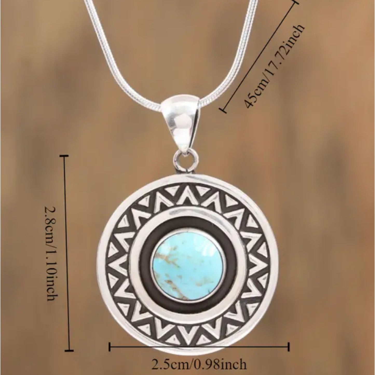 Silver Turquoise Pendant Necklace