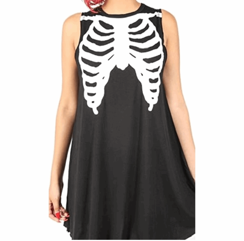 Iron Fist Bone In Skeleton Trapeze Tank Dress