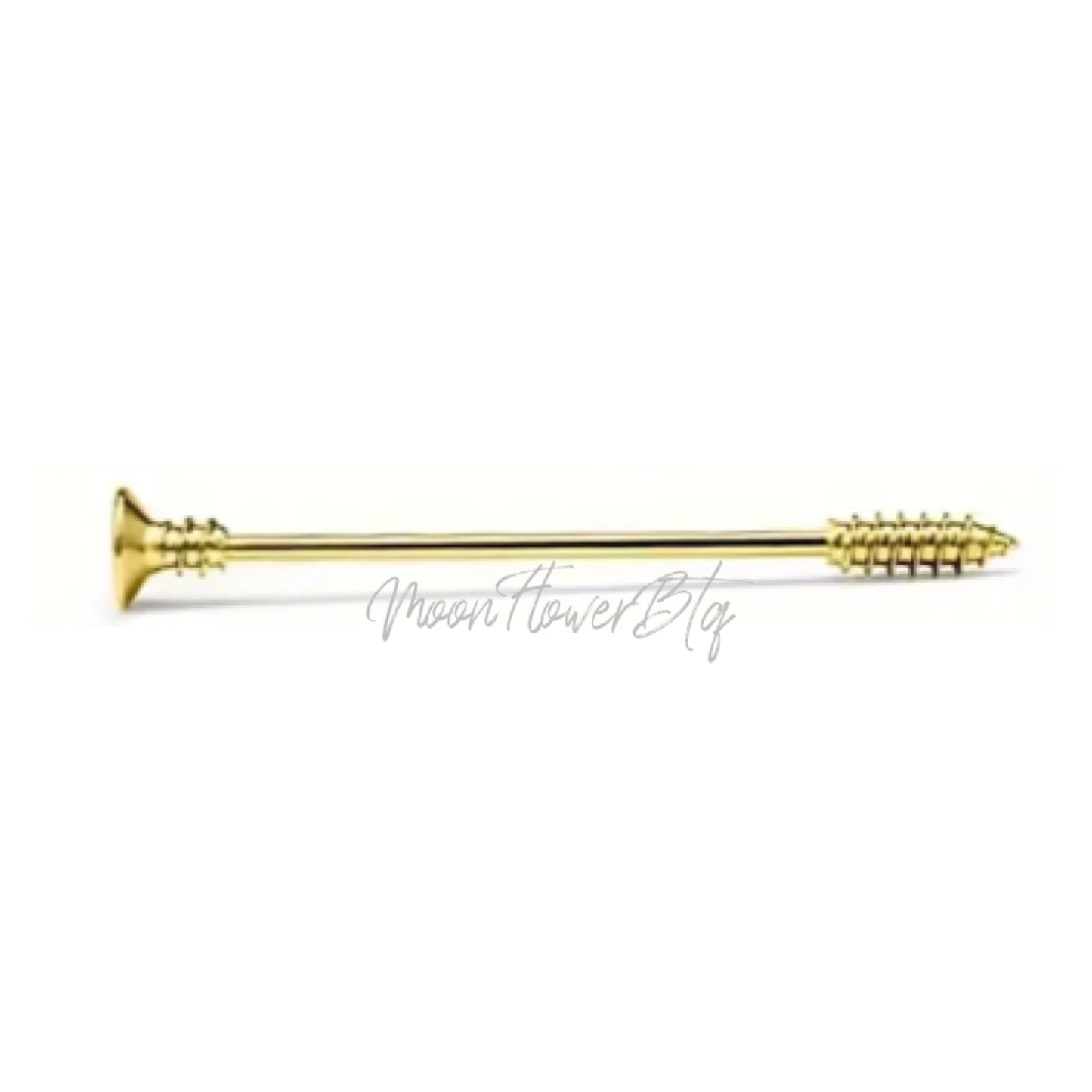 Gold Screw Industrial Barbell Earring