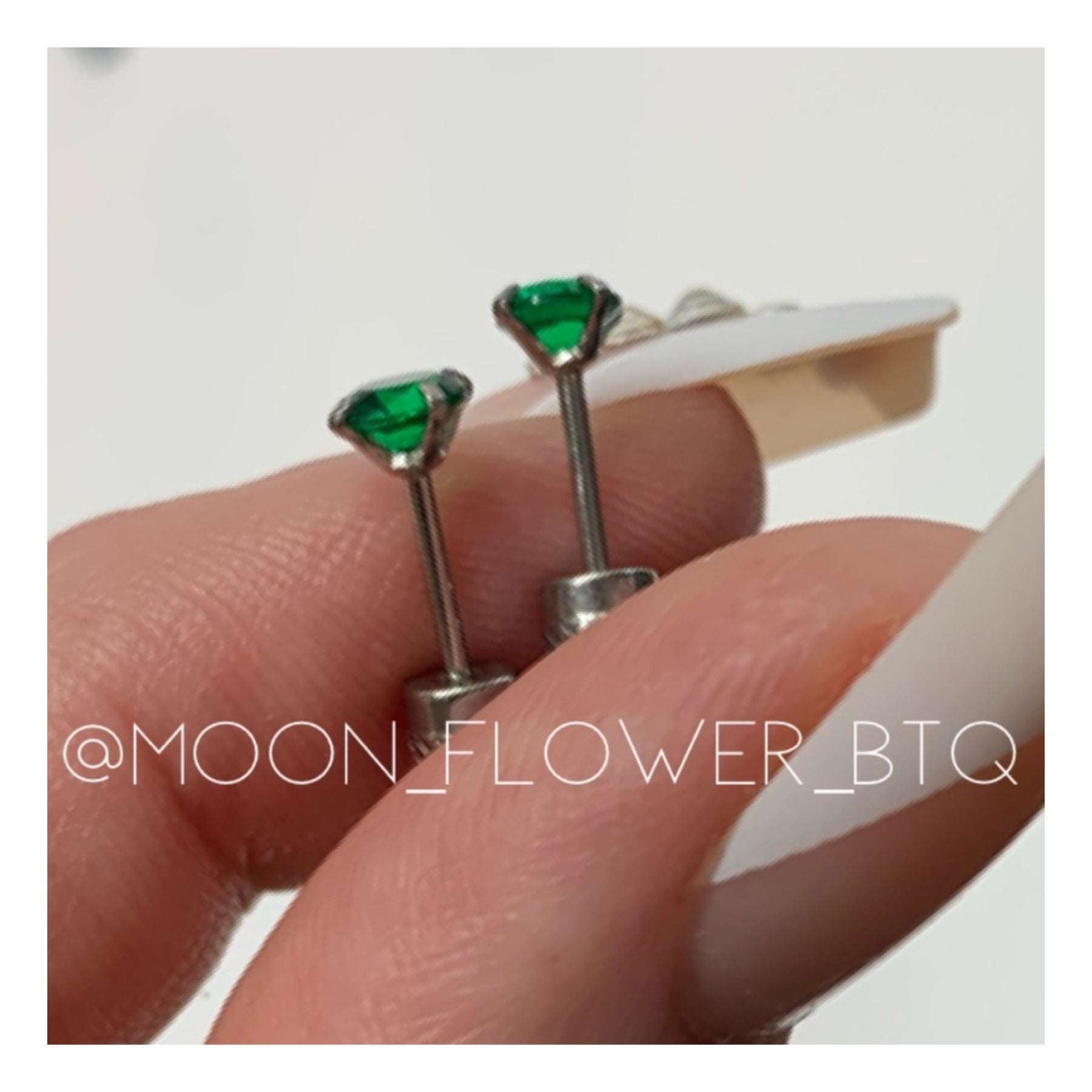 Green CZ Double Ended Earrings