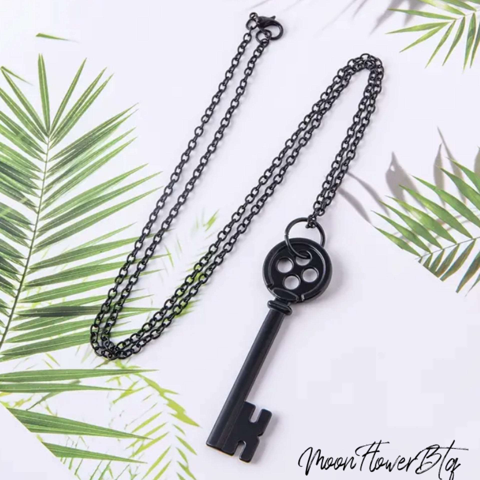 Black Key Pendant Necklace