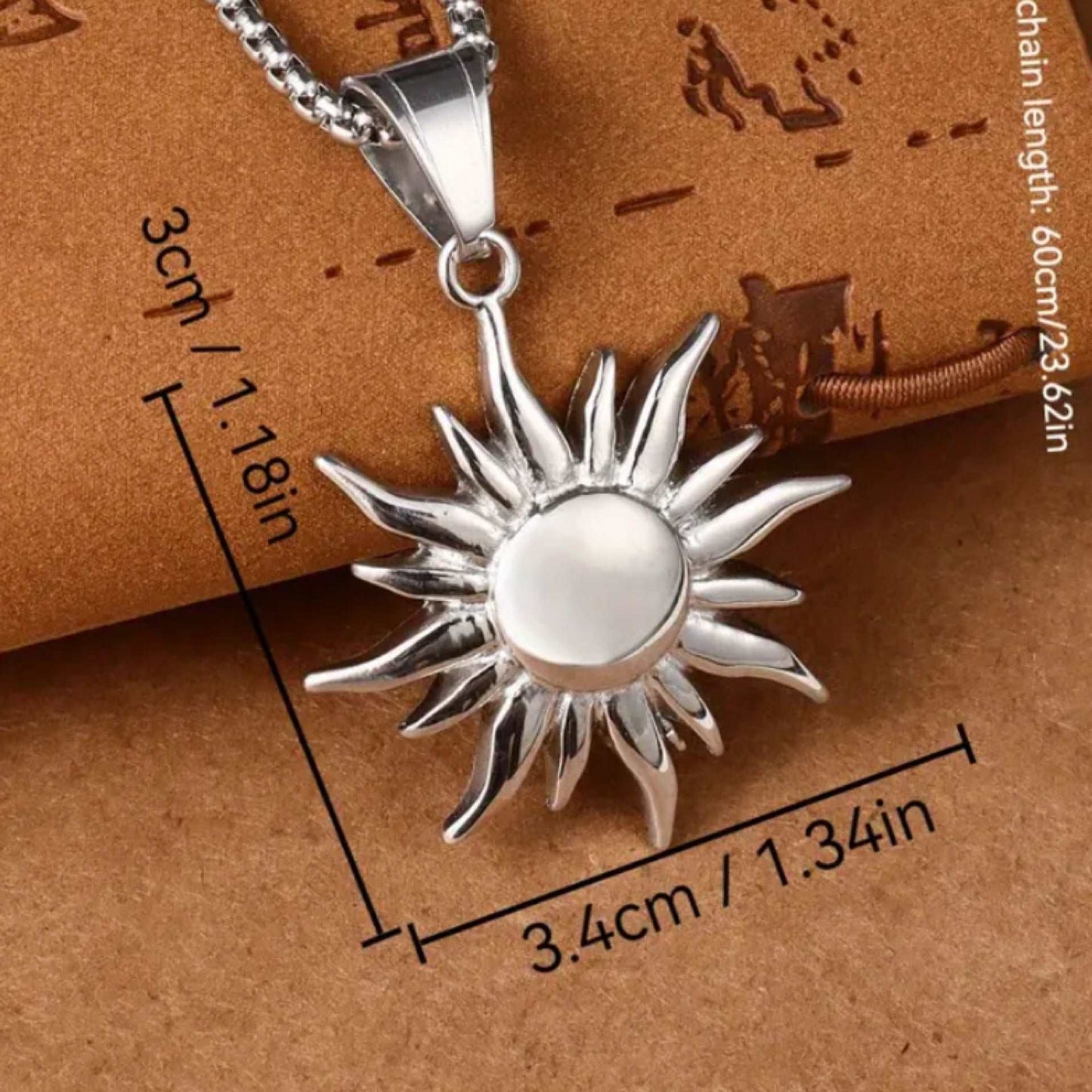 Silver Sun Pendant Necklace