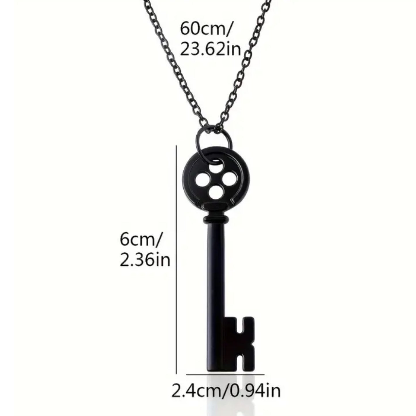 Black Key Pendant Necklace