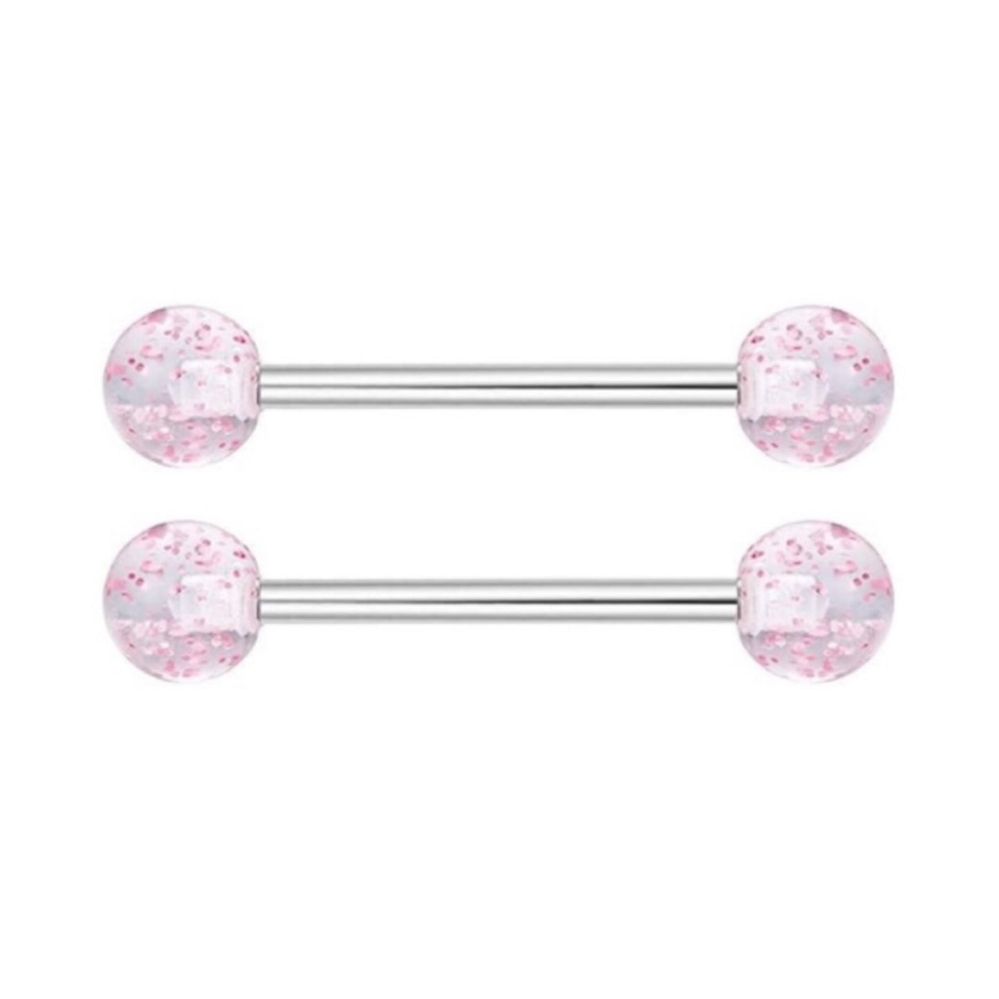 Pink Sparkly Nipple Rings