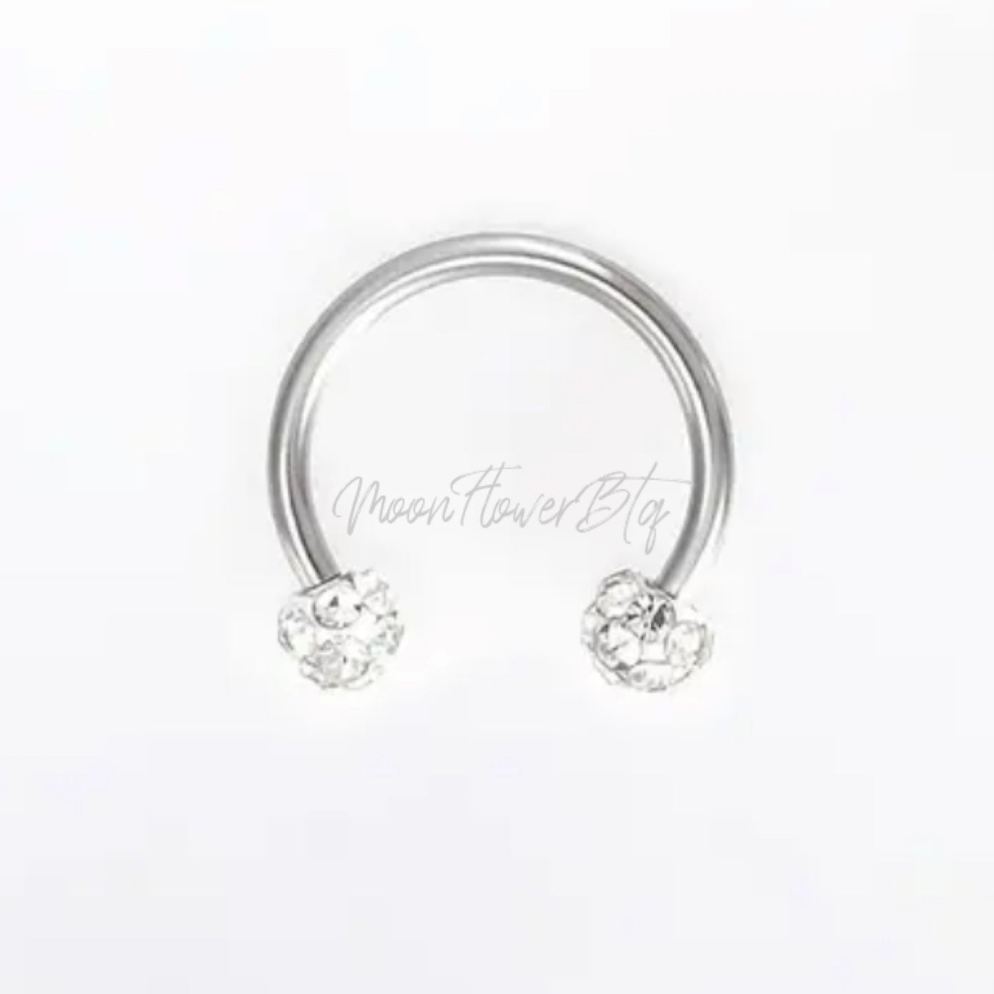 Clear CZ Horseshoe Septum Ring