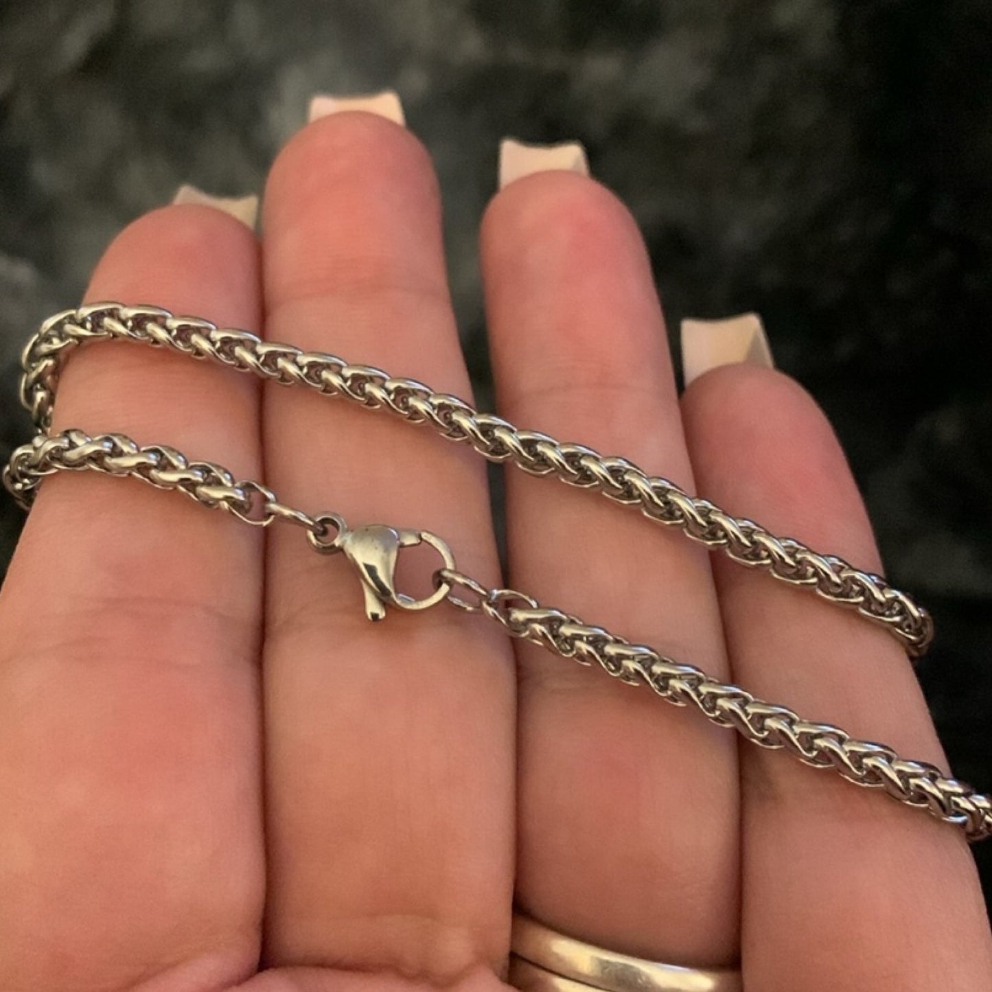 Stainless Steel Keel Wheat Chain Necklace