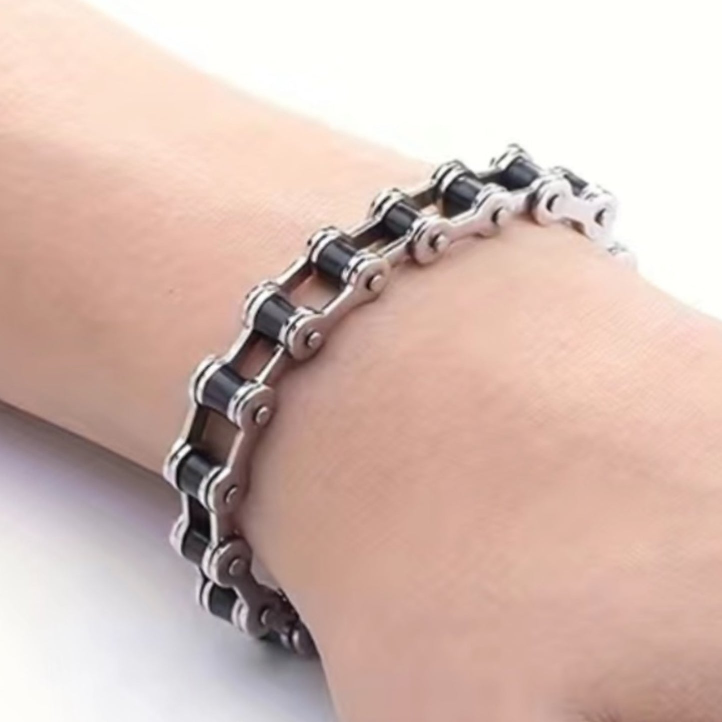 Stainless Steel Bike Chain Style Bracelet