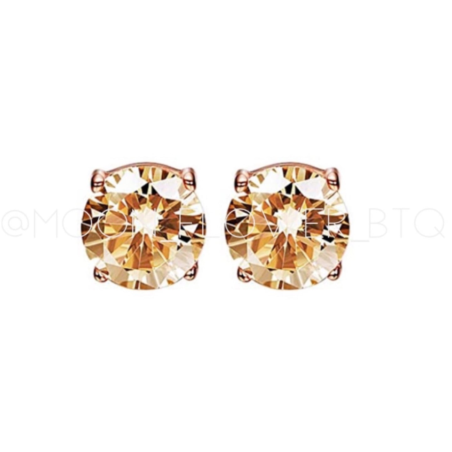 18k Rose CZ Stud Earrings