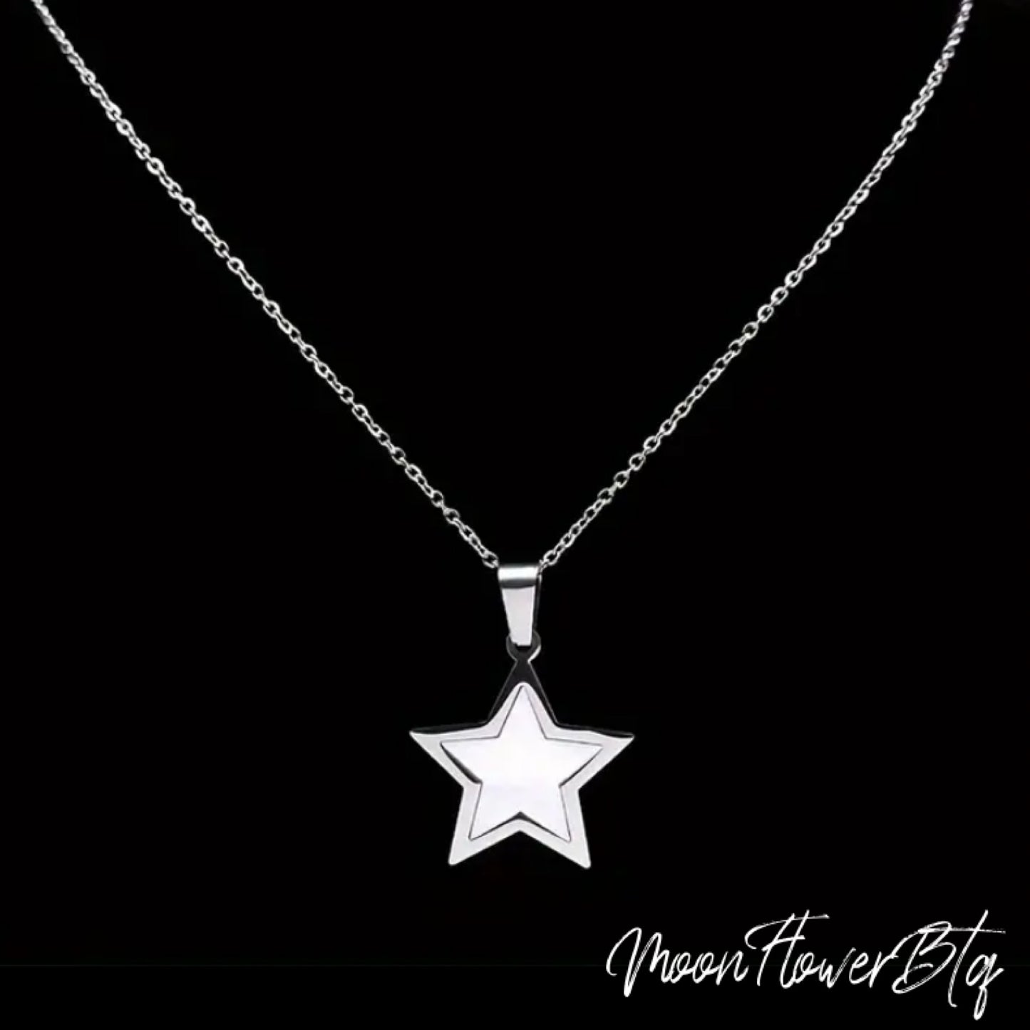 Silver Shell Star Pendant Necklace